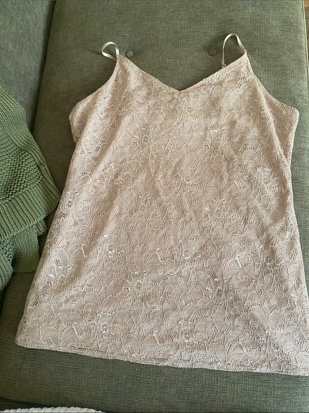 Vintage Lace Chemise in Soft Beige